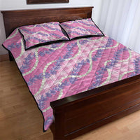 Pink Hawaii Palaka Honohono Pikake Quilt Bed Set Hawaiian Orchid Lei Polynesian Pattern LT14 - Polynesian Pride