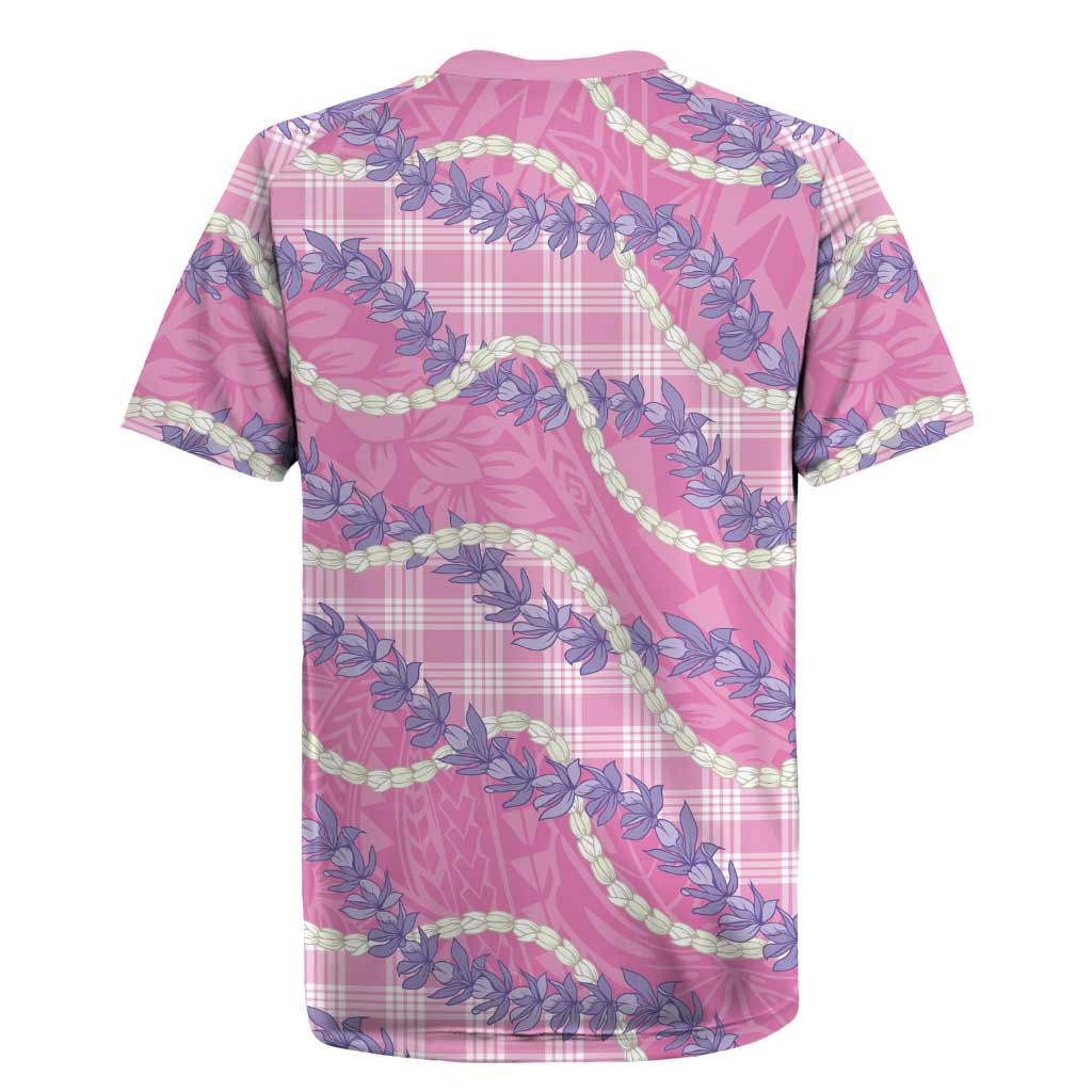 Pink Hawaii Palaka Honohono Pikake Rugby Jersey Hawaiian Orchid Lei Polynesian Pattern - Polynesian Pride