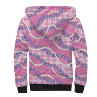 Pink Hawaii Palaka Honohono Pikake Sherpa Hoodie Hawaiian Orchid Lei Polynesian Pattern LT14 - Polynesian Pride