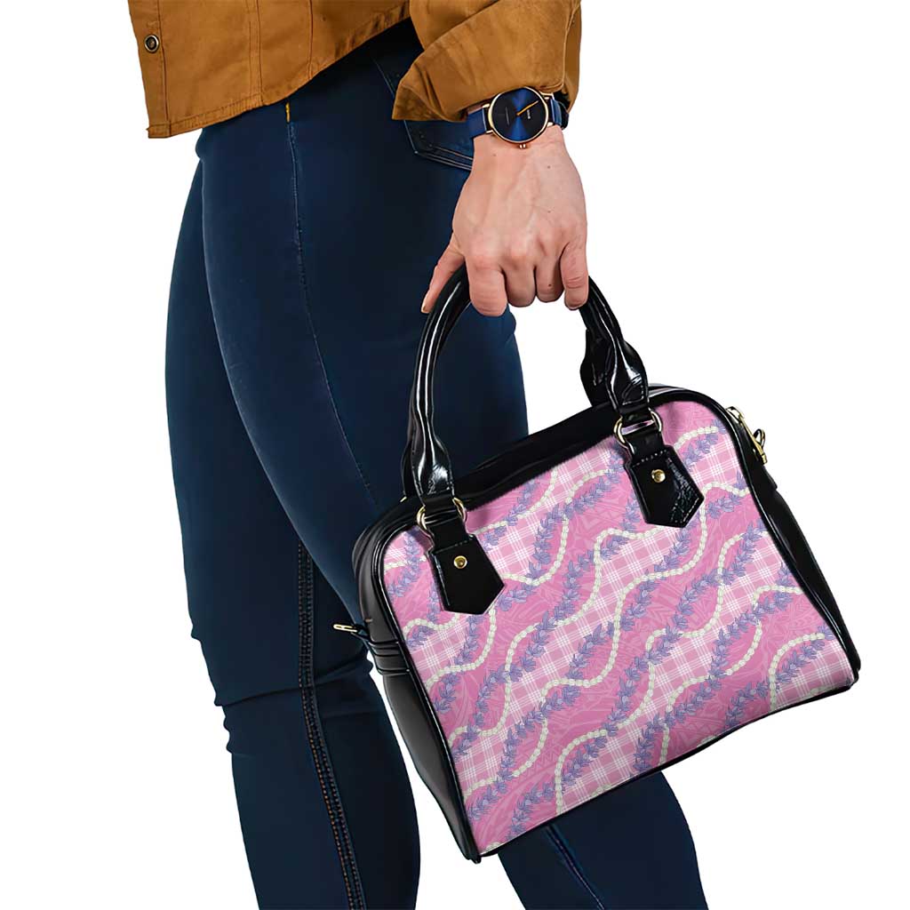 Pink Hawaii Palaka Honohono Pikake Shoulder Handbag Hawaiian Orchid Lei Polynesian Pattern - Polynesian Pride