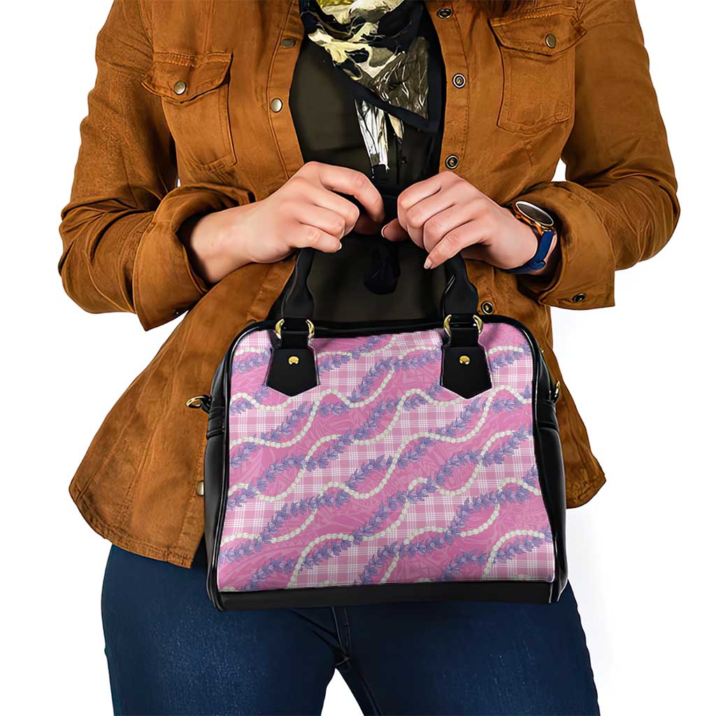 Pink Hawaii Palaka Honohono Pikake Shoulder Handbag Hawaiian Orchid Lei Polynesian Pattern - Polynesian Pride