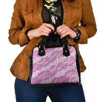 Pink Hawaii Palaka Honohono Pikake Shoulder Handbag Hawaiian Orchid Lei Polynesian Pattern - Polynesian Pride