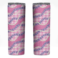 Pink Hawaii Palaka Honohono Pikake Skinny Tumbler Hawaiian Orchid Lei Polynesian Pattern LT14 Pink - Polynesian Pride
