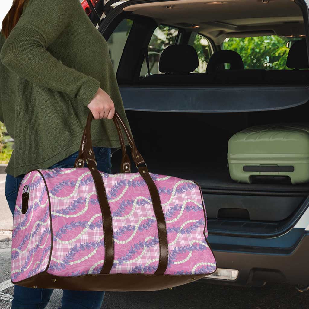 Pink Hawaii Palaka Honohono Pikake Travel Bag Hawaiian Orchid Lei Polynesian Pattern - Polynesian Pride