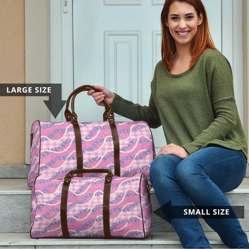 Pink Hawaii Palaka Honohono Pikake Travel Bag Hawaiian Orchid Lei Polynesian Pattern - Polynesian Pride
