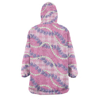Pink Hawaii Palaka Honohono Pikake Wearable Blanket Hoodie Hawaiian Orchid Lei Polynesian Pattern LT14 - Polynesian Pride
