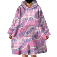 Pink Hawaii Palaka Honohono Pikake Wearable Blanket Hoodie Hawaiian Orchid Lei Polynesian Pattern LT14 - Polynesian Pride