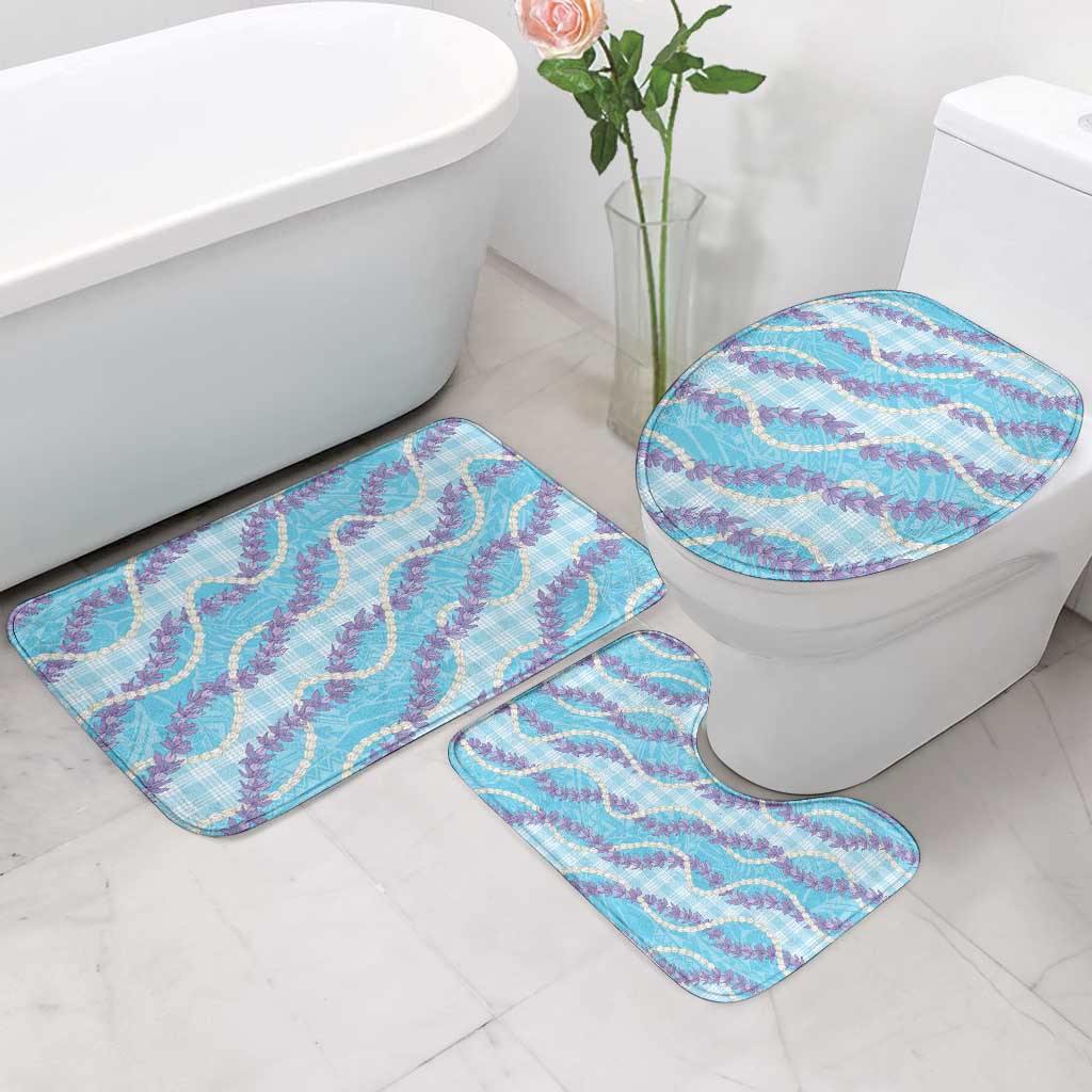 Blue Hawaii Palaka Honohono Pikake Bathroom Set Hawaiian Orchid Lei Polynesian Pattern LT14 - Polynesian Pride