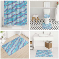 Blue Hawaii Palaka Honohono Pikake Bathroom Set Hawaiian Orchid Lei Polynesian Pattern LT14 - Polynesian Pride