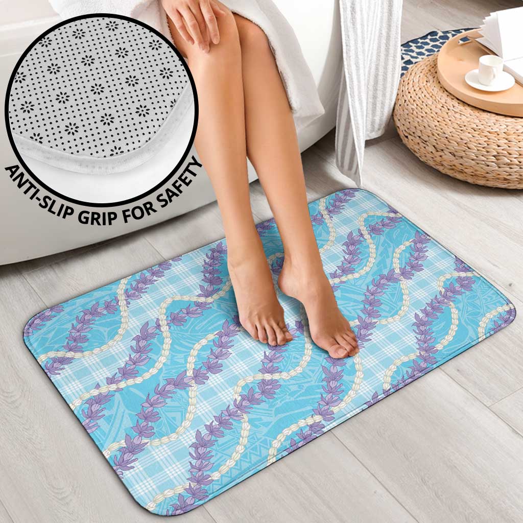 Blue Hawaii Palaka Honohono Pikake Bathroom Set Hawaiian Orchid Lei Polynesian Pattern LT14 - Polynesian Pride