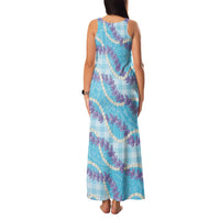 Blue Hawaii Palaka Honohono Pikake Family Matching Tank Maxi Dress and Hawaiian Shirt Hawaiian Orchid Lei Polynesian Pattern LT14 - Polynesian Pride