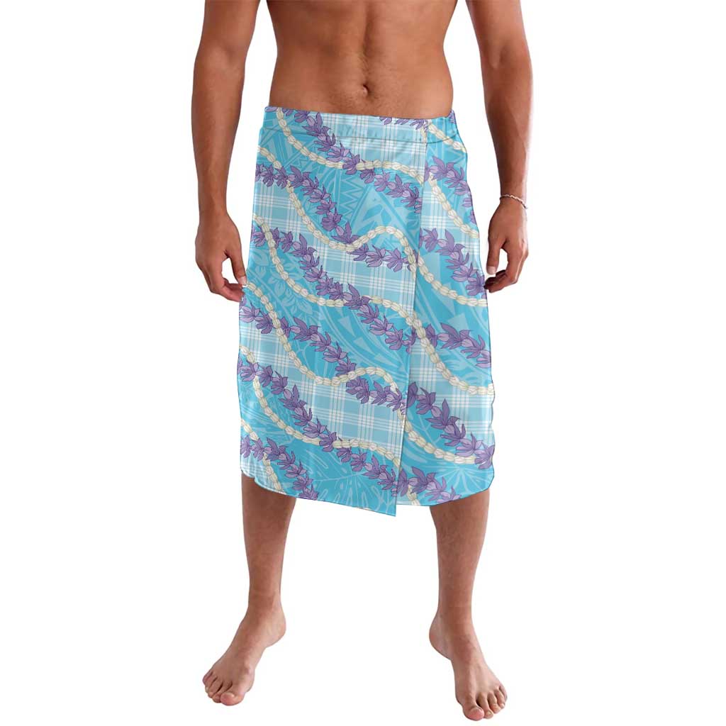 Blue Hawaii Palaka Honohono Pikake Lavalava Hawaiian Orchid Lei Polynesian Pattern LT14 Blue - Polynesian Pride