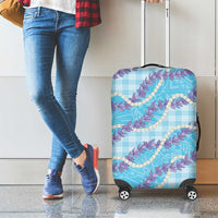 Blue Hawaii Palaka Honohono Pikake Luggage Cover Hawaiian Orchid Lei Polynesian Pattern - Polynesian Pride