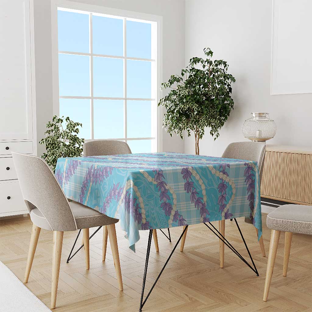 Blue Hawaii Palaka Honohono Pikake Tablecloth Hawaiian Orchid Lei Polynesian Pattern - Polynesian Pride