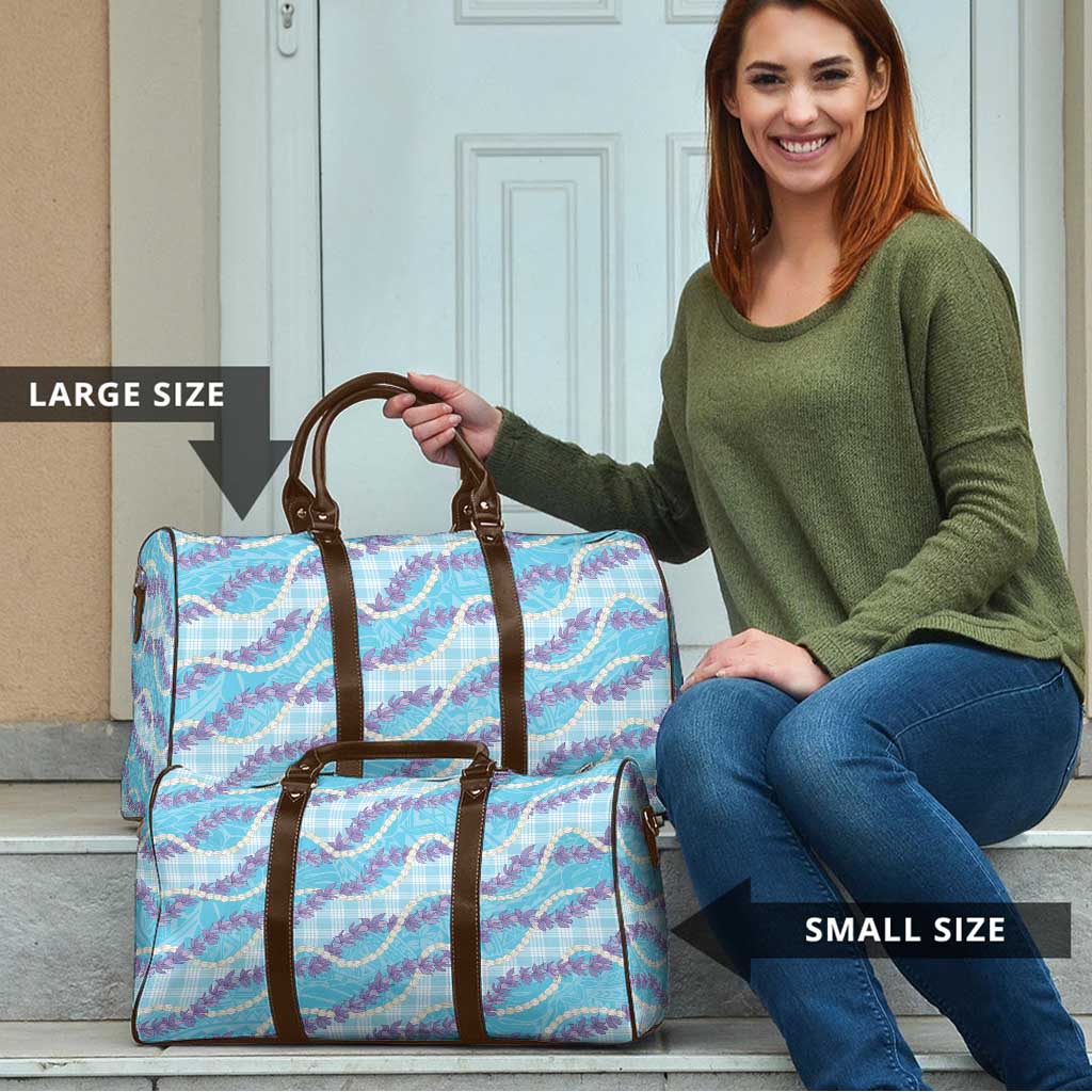 Blue Hawaii Palaka Honohono Pikake Travel Bag Hawaiian Orchid Lei Polynesian Pattern - Polynesian Pride