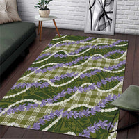 Green Hawaii Palaka Honohono Pikake Area Rug Hawaiian Orchid Lei Polynesian Pattern LT14 Green - Polynesian Pride