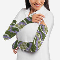 Green Hawaii Palaka Honohono Pikake Arm Sleeves Hawaiian Orchid Lei Polynesian Pattern LT14 - Polynesian Pride