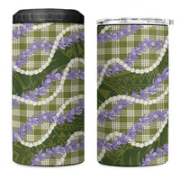 Green Hawaii Palaka Honohono Pikake 4 in 1 Can Cooler Tumbler Hawaiian Orchid Lei Polynesian Pattern LT14 One Size: 16 oz Green - Polynesian Pride