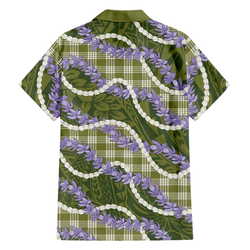 Green Hawaii Palaka Honohono Pikake Family Matching Long Sleeve Bodycon Dress and Hawaiian Shirt Hawaiian Orchid Lei Polynesian Pattern LT14 - Polynesian Pride