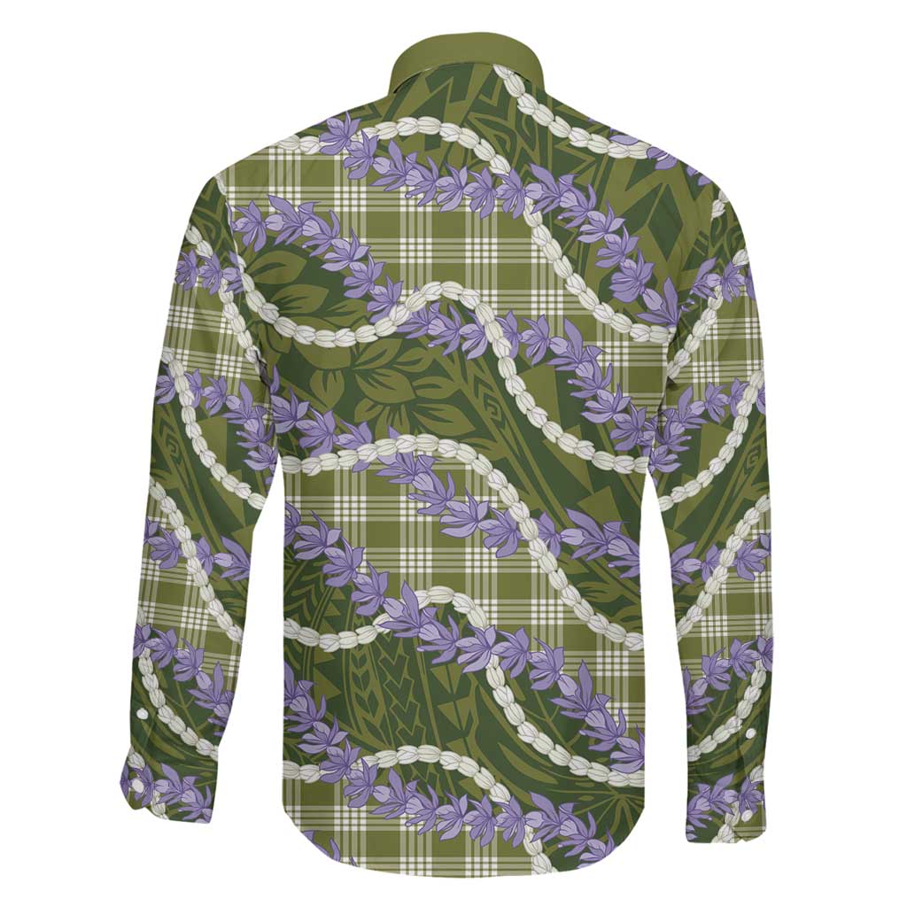 Green Hawaii Palaka Honohono Pikake Family Matching Mermaid Dress and Hawaiian Shirt Hawaiian Orchid Lei Polynesian Pattern LT14 - Polynesian Pride
