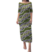 Green Hawaii Palaka Honohono Pikake Family Matching Puletasi and Hawaiian Shirt Hawaiian Orchid Lei Polynesian Pattern LT14 Green - Polynesian Pride