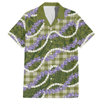Green Hawaii Palaka Honohono Pikake Family Matching Summer Maxi Dress and Hawaiian Shirt Hawaiian Orchid Lei Polynesian Pattern LT14 Dad's Shirt - Short Sleeve Green - Polynesian Pride