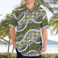 Green Hawaii Palaka Honohono Pikake Hawaiian Shirt Hawaiian Orchid Lei Polynesian Pattern - Polynesian Pride
