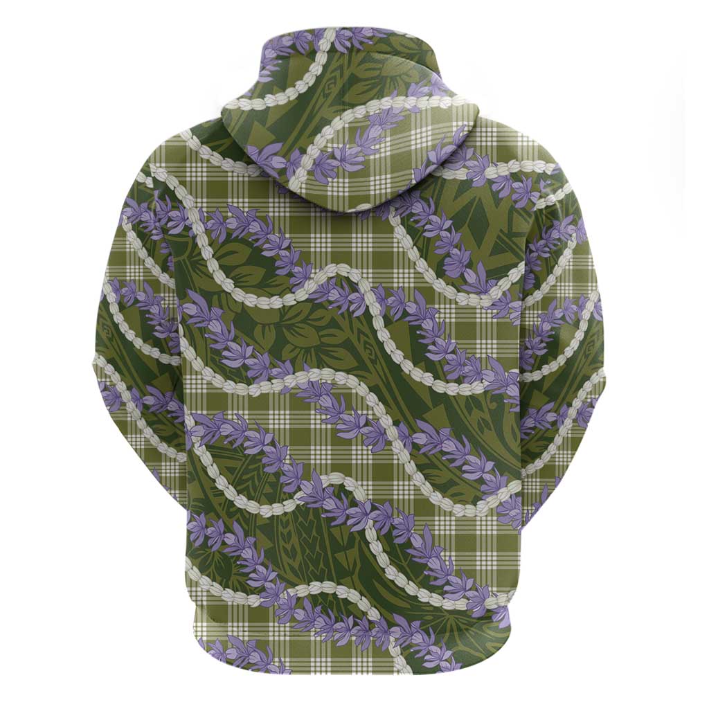 Green Hawaii Palaka Honohono Pikake Hoodie Hawaiian Orchid Lei Polynesian Pattern - Polynesian Pride