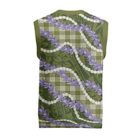 Green Hawaii Palaka Honohono Pikake Christmas Knitted V-Neck Vest Hawaiian Orchid Lei Polynesian Pattern LT14 - Polynesian Pride