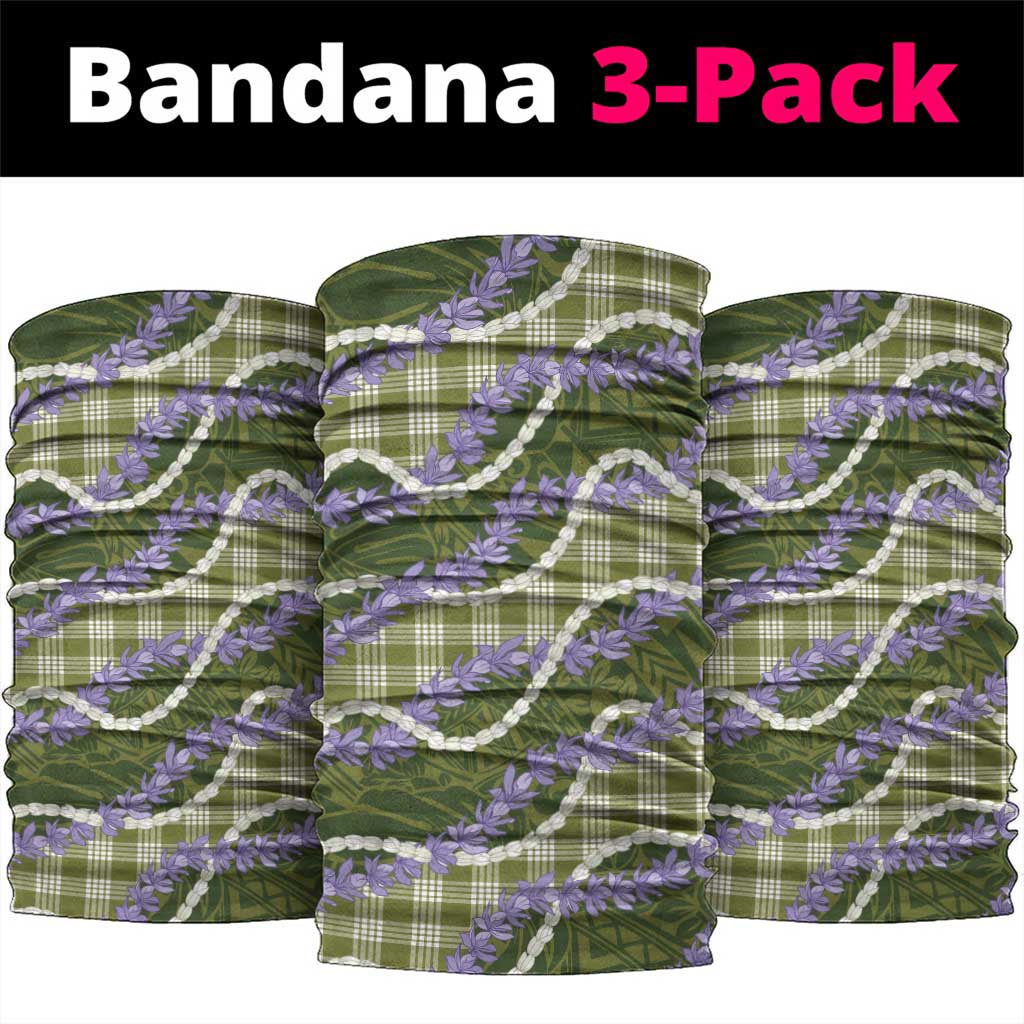 Green Hawaii Palaka Honohono Pikake Neck Gaiter Hawaiian Orchid Lei Polynesian Pattern LT14 package One Size: 25*50cm Green - Polynesian Pride