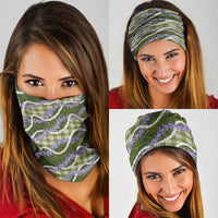Green Hawaii Palaka Honohono Pikake Neck Gaiter Hawaiian Orchid Lei Polynesian Pattern LT14 - Polynesian Pride