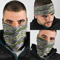 Green Hawaii Palaka Honohono Pikake Neck Gaiter Hawaiian Orchid Lei Polynesian Pattern LT14 - Polynesian Pride