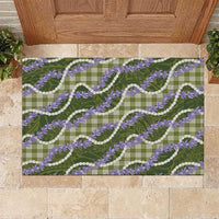 Green Hawaii Palaka Honohono Pikake Rubber Doormat Hawaiian Orchid Lei Polynesian Pattern LT14 Green - Polynesian Pride