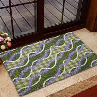 Green Hawaii Palaka Honohono Pikake Rubber Doormat Hawaiian Orchid Lei Polynesian Pattern LT14 - Polynesian Pride