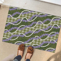 Green Hawaii Palaka Honohono Pikake Rubber Doormat Hawaiian Orchid Lei Polynesian Pattern LT14 - Polynesian Pride