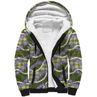 Green Hawaii Palaka Honohono Pikake Sherpa Hoodie Hawaiian Orchid Lei Polynesian Pattern LT14 Unisex Green - Polynesian Pride