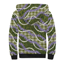 Green Hawaii Palaka Honohono Pikake Sherpa Hoodie Hawaiian Orchid Lei Polynesian Pattern LT14 - Polynesian Pride