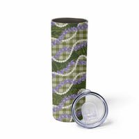 Green Hawaii Palaka Honohono Pikake Skinny Tumbler Hawaiian Orchid Lei Polynesian Pattern LT14 - Polynesian Pride
