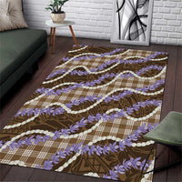 Brown Hawaii Palaka Honohono Pikake Area Rug Hawaiian Orchid Lei Polynesian Pattern LT14 Brown - Polynesian Pride