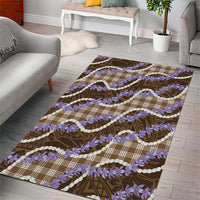 Brown Hawaii Palaka Honohono Pikake Area Rug Hawaiian Orchid Lei Polynesian Pattern LT14 - Polynesian Pride