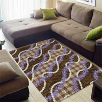 Brown Hawaii Palaka Honohono Pikake Area Rug Hawaiian Orchid Lei Polynesian Pattern LT14 - Polynesian Pride