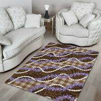 Brown Hawaii Palaka Honohono Pikake Area Rug Hawaiian Orchid Lei Polynesian Pattern LT14 - Polynesian Pride