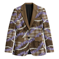 Brown Hawaii Palaka Honohono Pikake Blazer Hawaiian Orchid Lei Polynesian Pattern - Polynesian Pride