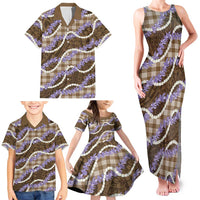 Brown Hawaii Palaka Honohono Pikake Family Matching Tank Maxi Dress and Hawaiian Shirt Hawaiian Orchid Lei Polynesian Pattern LT14 - Polynesian Pride