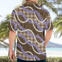 Brown Hawaii Palaka Honohono Pikake Hawaiian Shirt Hawaiian Orchid Lei Polynesian Pattern - Polynesian Pride