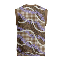 Brown Hawaii Palaka Honohono Pikake Christmas Knitted V-Neck Vest Hawaiian Orchid Lei Polynesian Pattern LT14 - Polynesian Pride