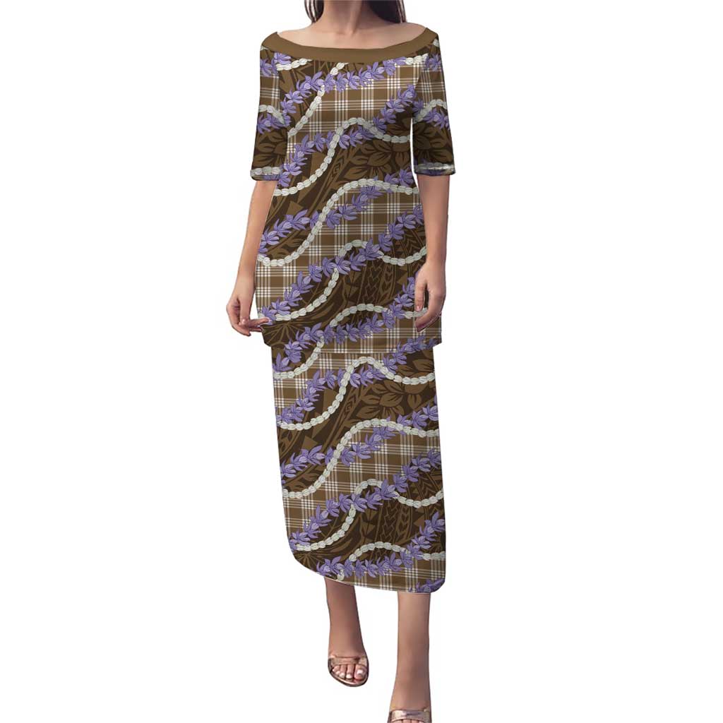 Brown Hawaii Palaka Honohono Pikake Puletasi Hawaiian Orchid Lei Polynesian Pattern - Polynesian Pride