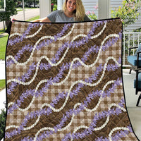 Brown Hawaii Palaka Honohono Pikake Quilt Hawaiian Orchid Lei Polynesian Pattern - Polynesian Pride