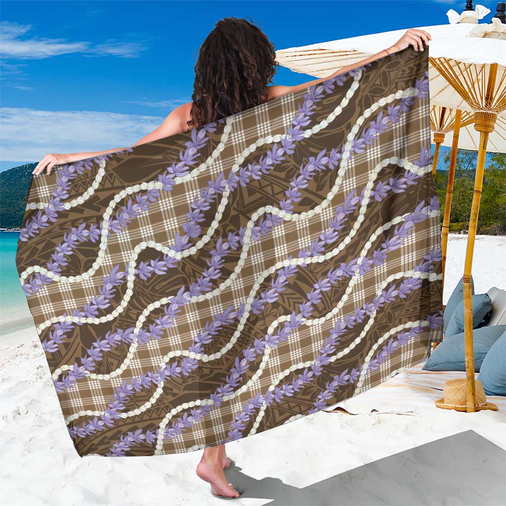 Brown Hawaii Palaka Honohono Pikake Sarong Hawaiian Orchid Lei Polynesian Pattern - Polynesian Pride