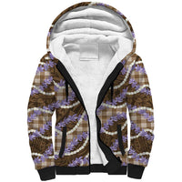 Brown Hawaii Palaka Honohono Pikake Sherpa Hoodie Hawaiian Orchid Lei Polynesian Pattern LT14 Unisex Brown - Polynesian Pride